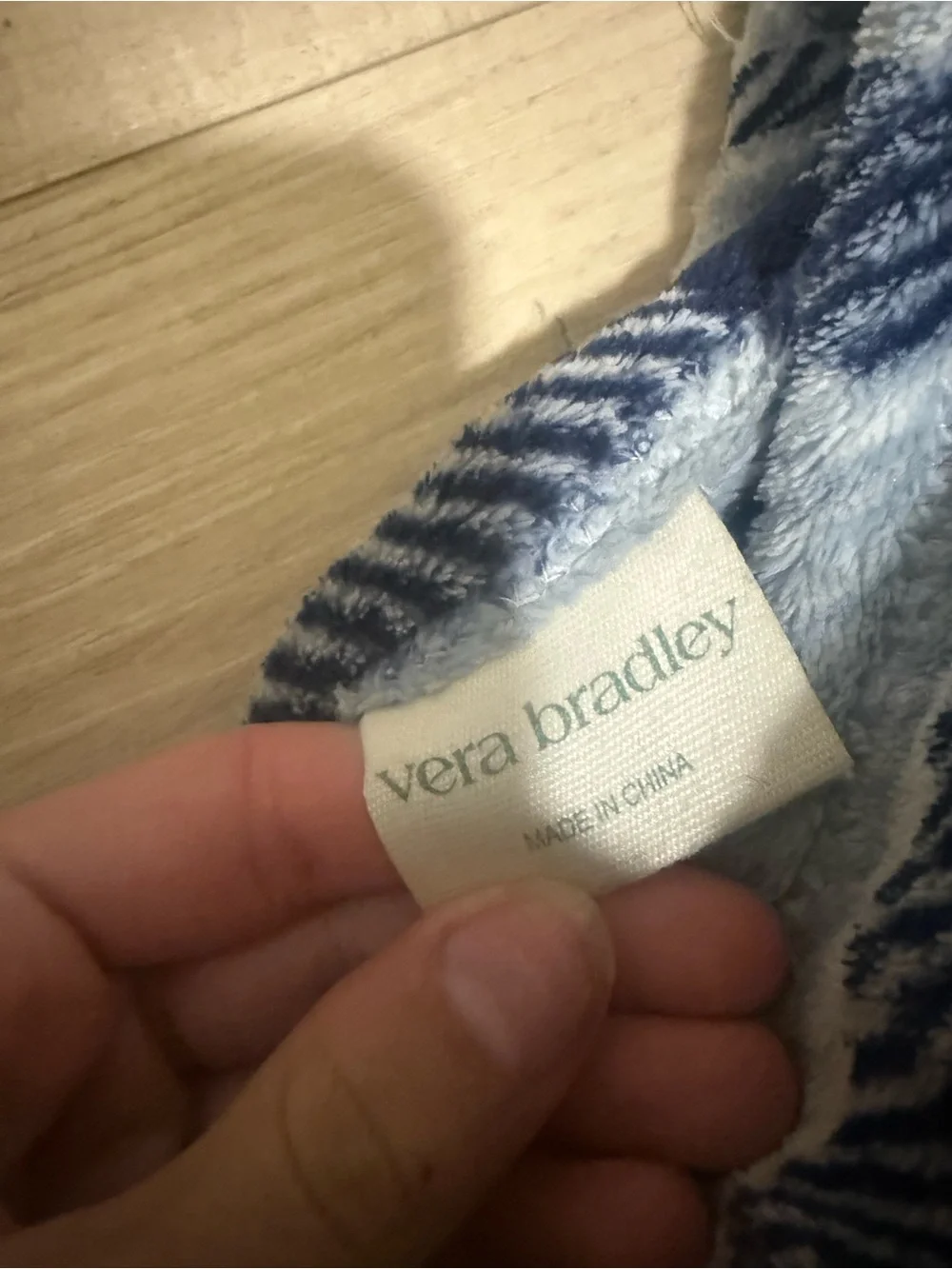 Vera Bradley Navy & Light Blue Plaid Plush Throw